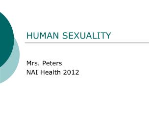HUMAN SEXUALITY