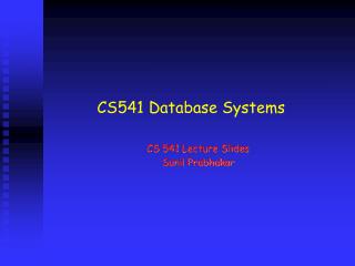 CS541 Database Systems
