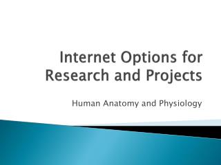 Internet Options for Research and Projects