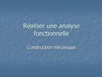 R aliser une analyse fonctionnelle