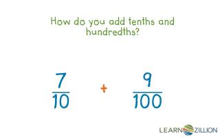 How do you add tenths and hundredths?