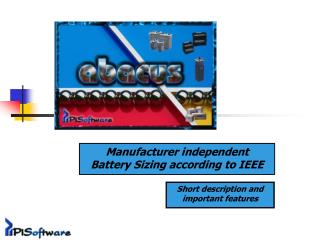 Manufacturer independent Battery Sizing according to IEEE