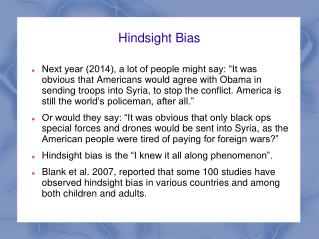 Hindsight Bias