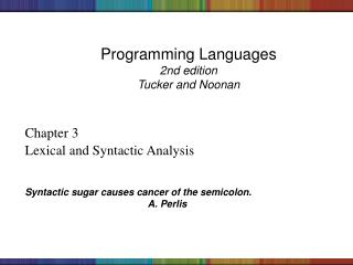 Programming Languages 2nd edition Tucker and Noonan