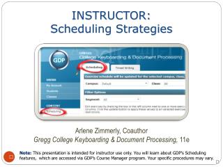 INSTRUCTOR: Scheduling Strategies