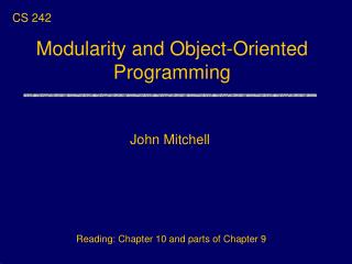 Modularity and Object-Oriented Programming