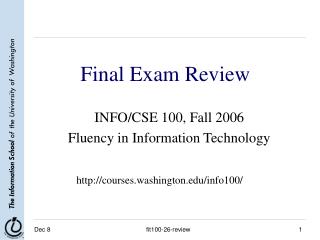 Final Exam Review