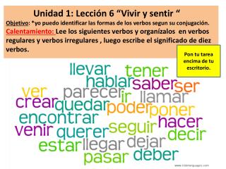 Pon tu tarea encima de tu escritorio .