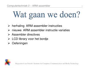 Wat gaan we doen?