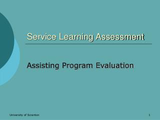 Service Learning Assessment