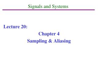 Signals and Systems