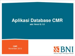 Aplikasi Database CMR adc Versi G.1.0