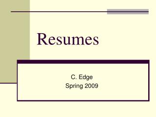 Resumes