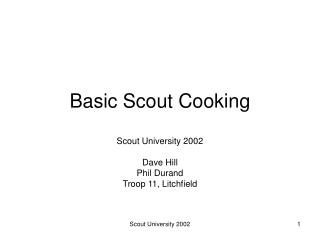 Basic Scout Cooking