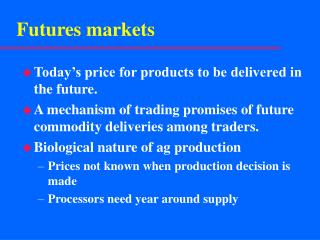 Futures markets