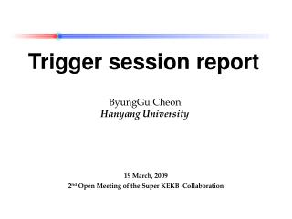 Trigger session report