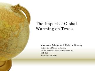 The Impact of Global Warming on Texas