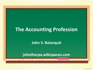 The Accounting Profession