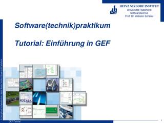 Software( technik ) praktikum Tutorial : Einführung in GEF