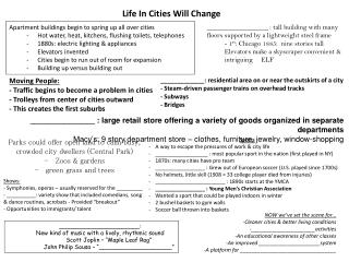 Life In Cities Will Change