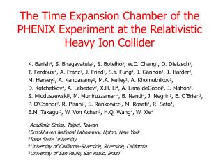 The Time Expansion Chamber of the PHENIX Experiment at the Relativistic Heavy Ion Collider