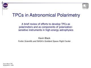 TPCs in Astronomical Polarimetry