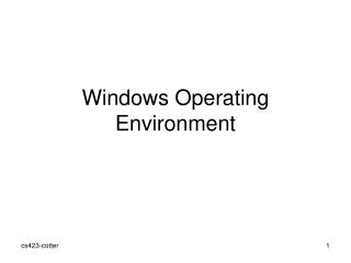 Windows Operating Environment