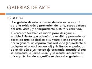 GALERIAS DE ARTE