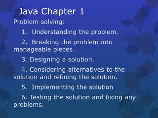 Java Chapter 1