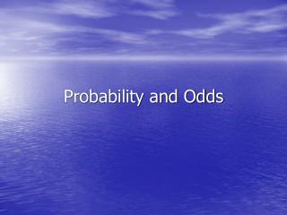 Probability and Odds