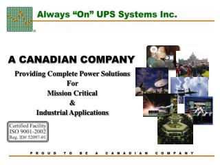 A CANADIAN COMPANY