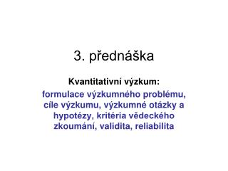 3. přednáška