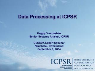 Data Processing at ICPSR