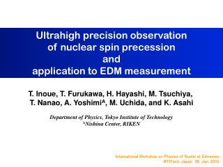 Ultrahigh precision observation of nuclear spin precession and application to EDM measurement