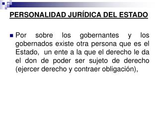 PERSONALIDAD JURÍDICA DEL ESTADO