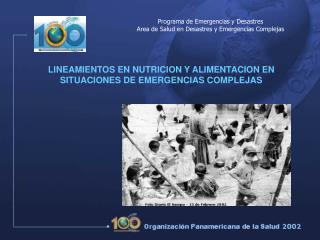 LINEAMIENTOS EN NUTRICION Y ALIMENTACION EN SITUACIONES DE EMERGENCIAS COMPLEJAS