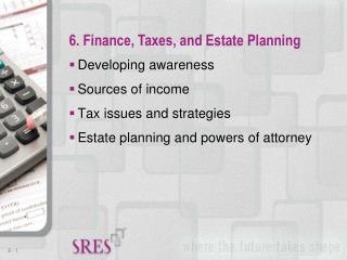Developing awareness Sources of income Tax issues and strategies