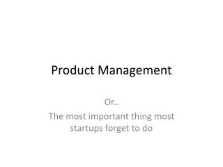 Product Management