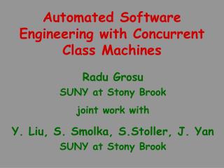 Automated Software Engineering with Concurrent Class Machines