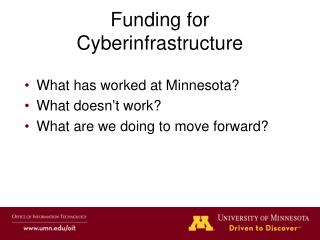 Funding for Cyberinfrastructure