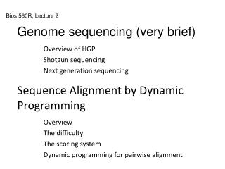 Sequence Alignment by Dynamic Programming