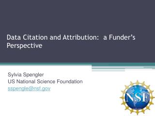 Data Citation and Attribution: a Funder’s Perspective