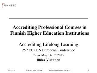 Accrediting Professional Courses in Finnish Higher Education Institutions