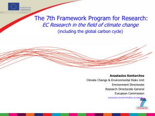 The 7th Framework Program for Research: EC Research in the field of climate change