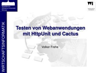 Testen von Webanwendungen mit HttpUnit und Cactus