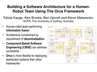 Building a Software Architecture for a Human-Robot Team Using The Orca Framework