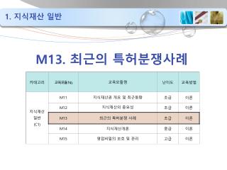 M13. 최근의 특허분쟁사례