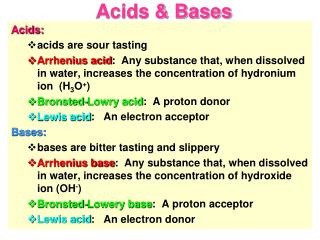 Acids &amp; Bases