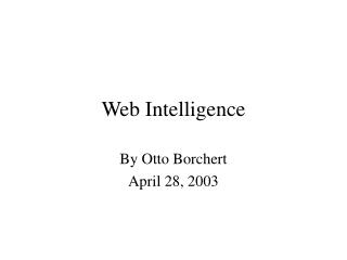 Web Intelligence