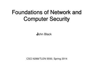 Foundations of Network and Computer Security